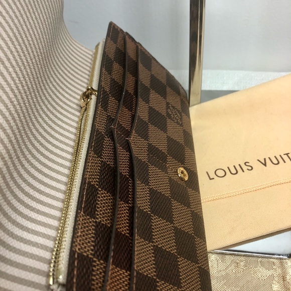 Louis Vuitton Damier Ebene Trunks & Locks  Sarah Long Wallet - Picture 7 of 10